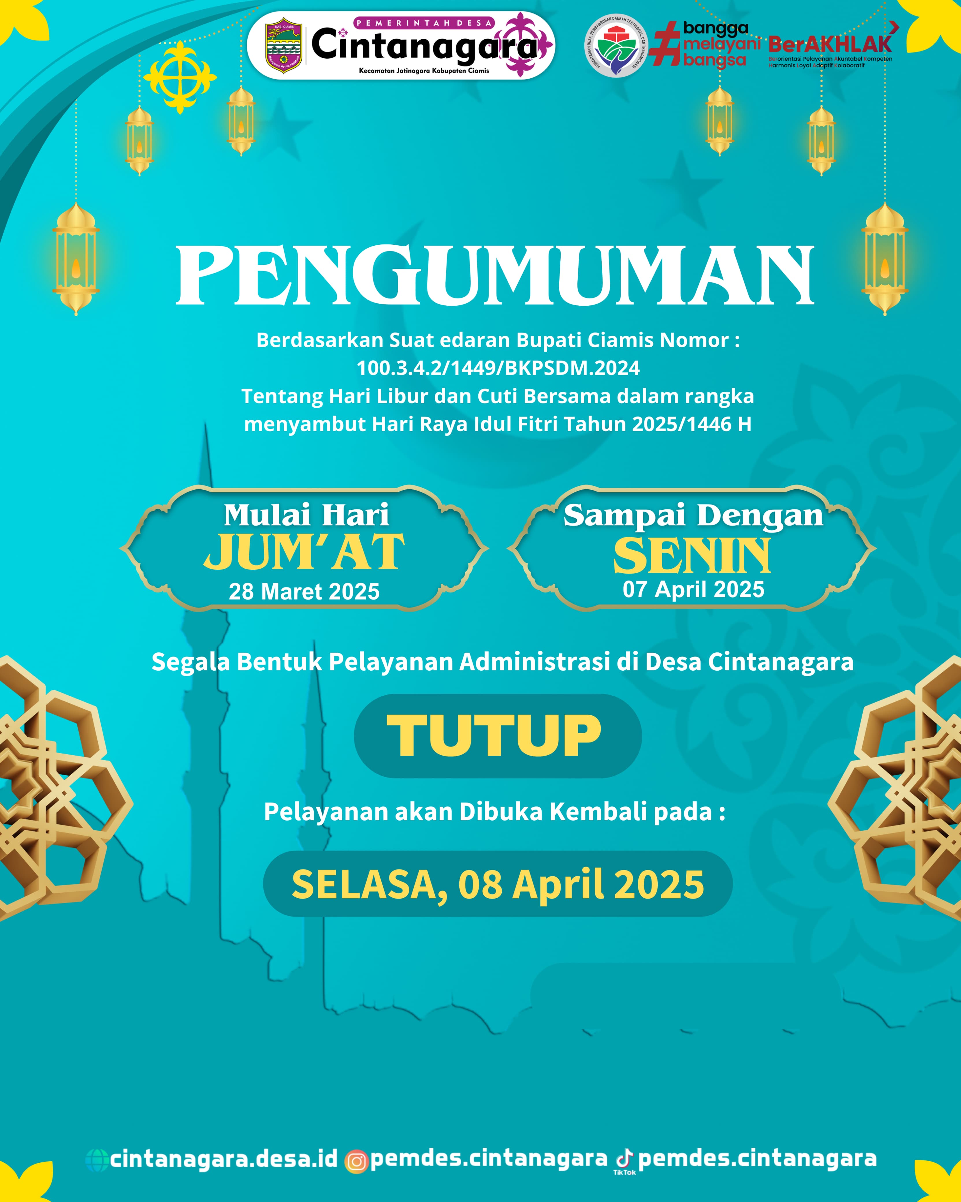 PENGUMUMAN PELAYANAN LIBUR